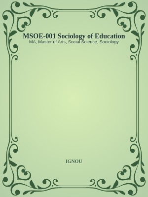MSOE-001 Sociology of Education